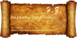 Hajduska Zaránd névjegykártya